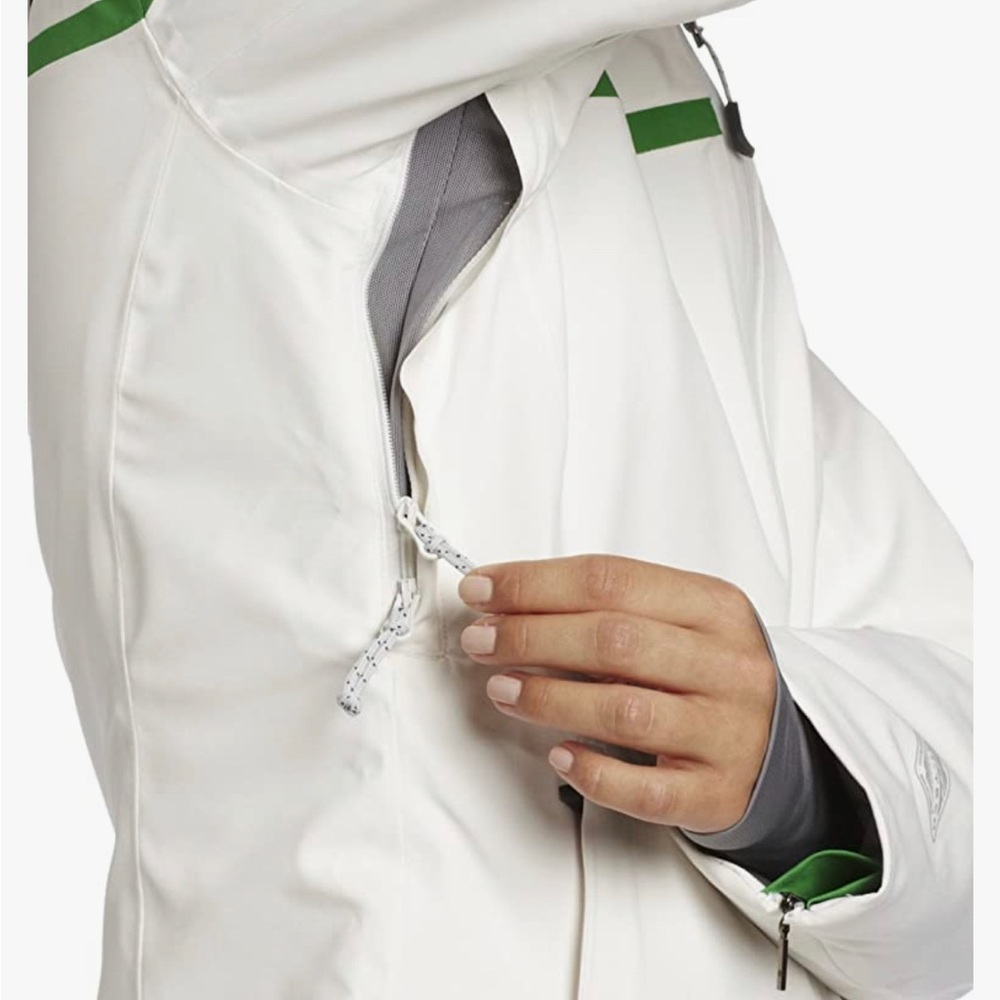 Columbia Women's Roffe White Green Silver Orange Ski Jackets Coat - Picture 3 of 9